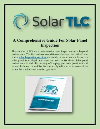 A Comprehensive Guide For Solar Panel Inspection