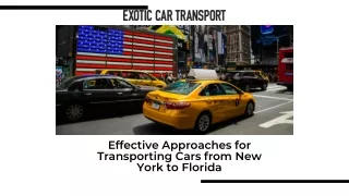 Effective Approaches for Transporting Cars from New York to Florida