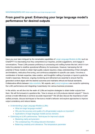 leewayhertz.com-From good to great Enhancing your large language models performance for desired outputs-1