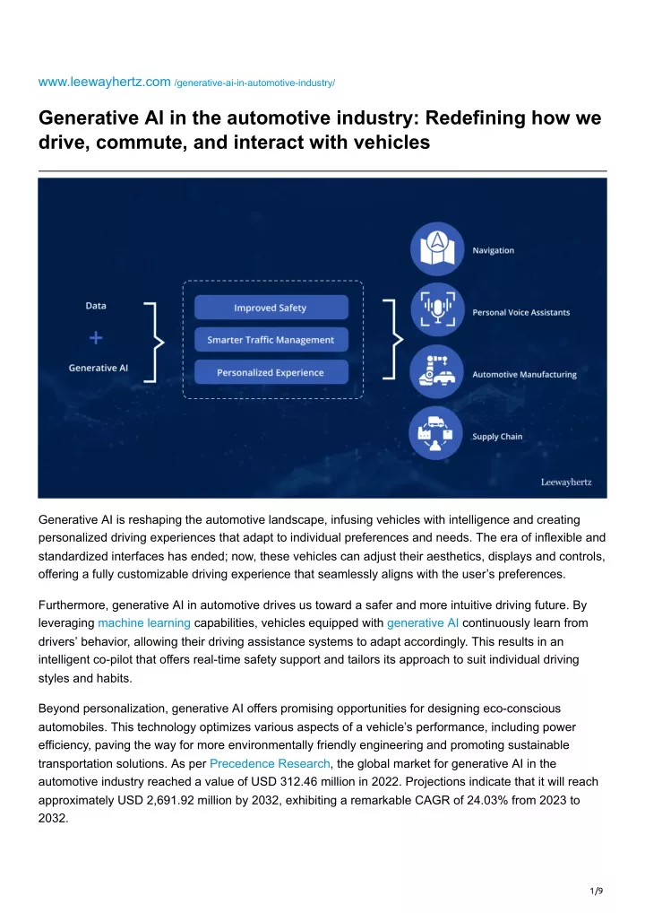 www leewayhertz com generative ai in automotive