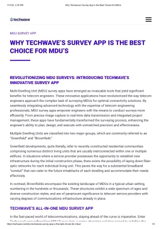 Why Techwave's Survey App is the Best Choice for MDUs