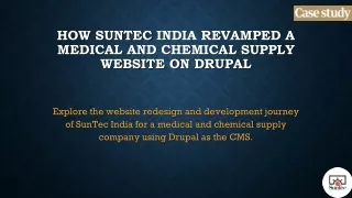 Website development for a medical and chemical supply company- SunTec India - Case study