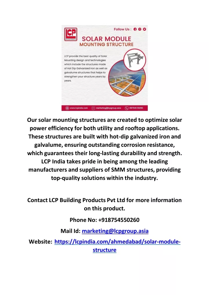 our solar mounting structures are created
