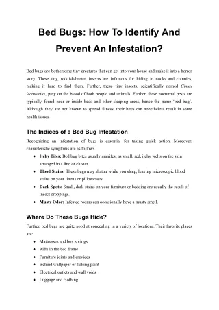Bed Bugs_ How To Identify And Prevent An Infestation
