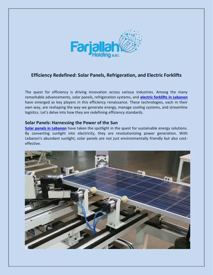 efficiency redefined solar panels refrigeration