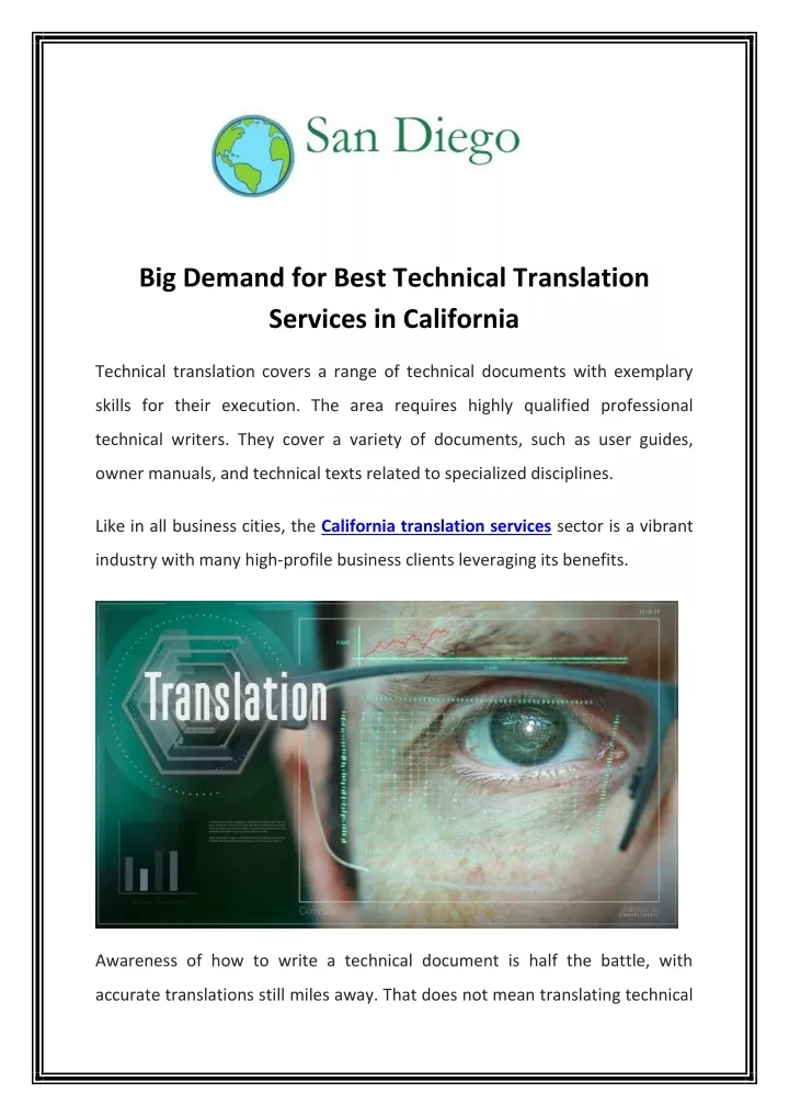 big demand for best technical translation