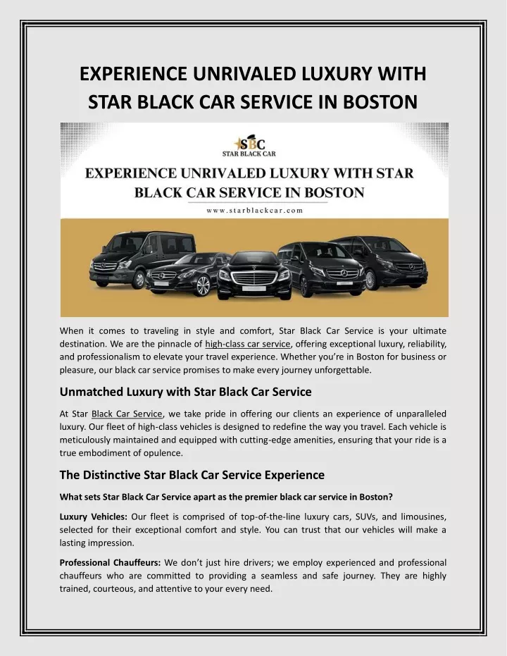 experience unrivaled luxury with star black
