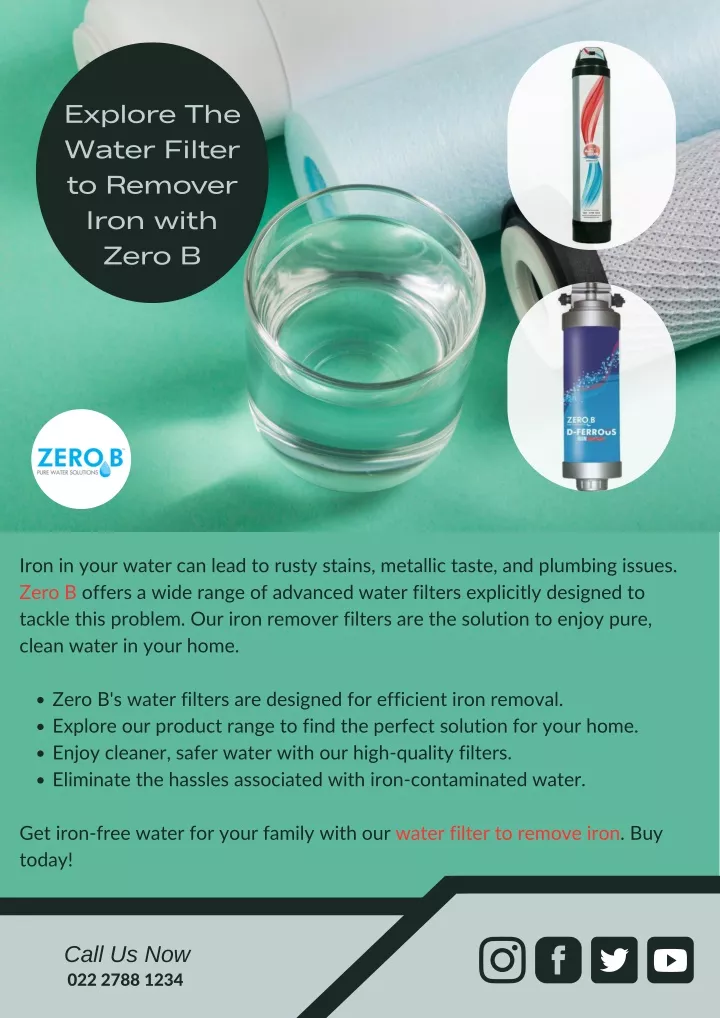 explore the water filter to remover iron with