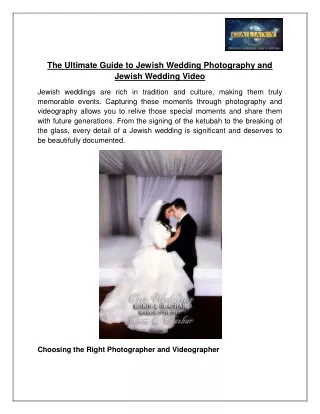 The Ultimate Guide to Jewish Wedding Photography and Jewish Wedding Video (1)