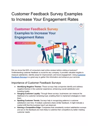 Customer Feedback Survey Examples to Increase Your Engagement Rates