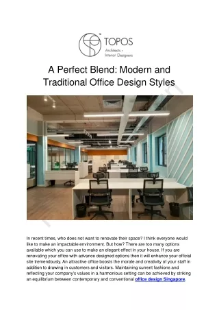 A Perfect Blend: Modern and Traditional Office Design Styles