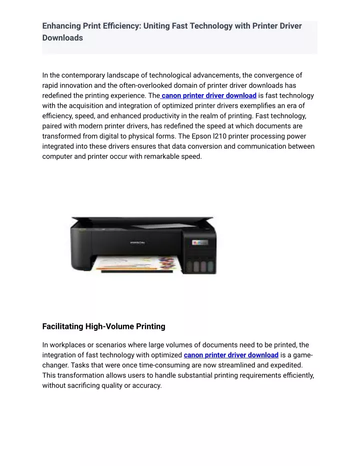enhancing print efficiency uniting fast