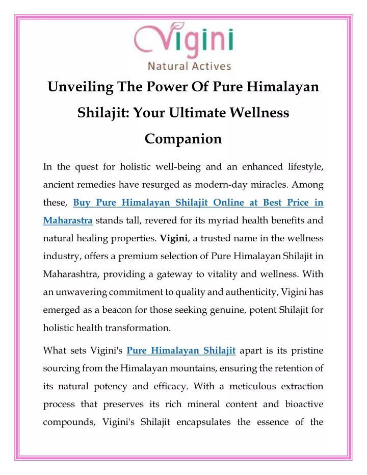 unveiling the power of pure himalayan