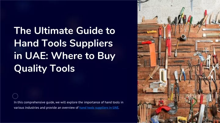 the ultimate guide to hand tools suppliers