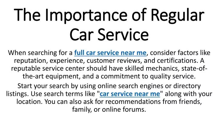 the importance of regular car service