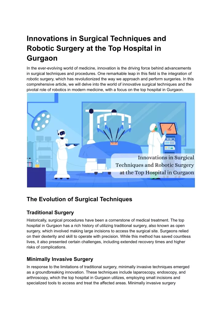 innovations in surgical techniques and robotic