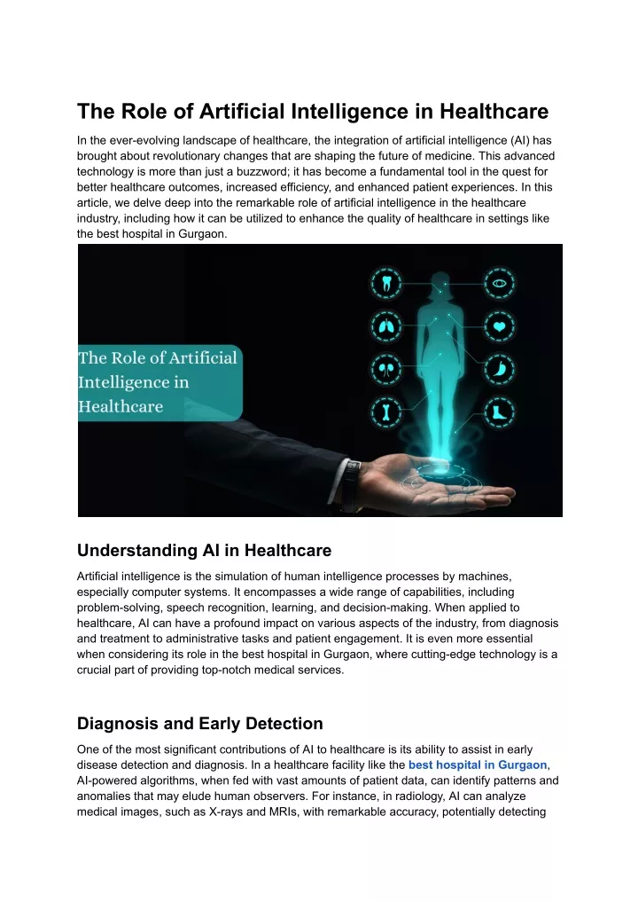 the role of artificial intelligence in healthcare