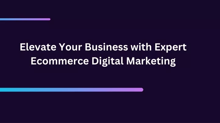 elevate your business with expert ecommerce