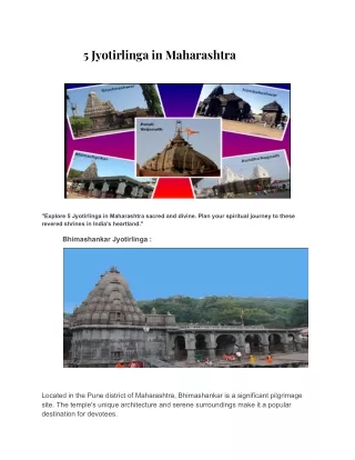 5 Jyotirlinga in Maharashtra