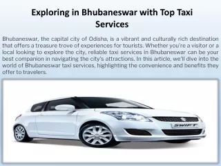 Exploring in Bhubaneswar with Top Taxi Services