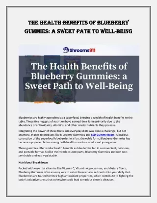 The Health Benefits of Blueberry Gummies