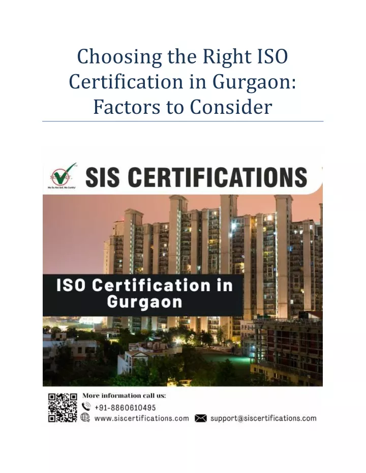 choosing the right iso certification in gurgaon