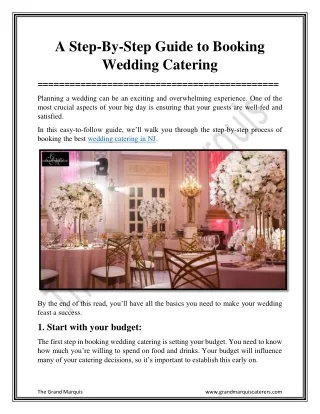 A Step By Step Guide to Booking Wedding Catering