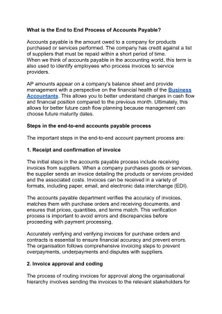 what is the end to end process of accounts payable