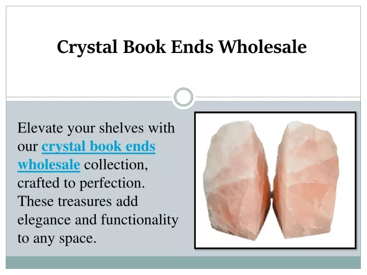 crystal book ends wholesale