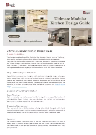 Ultimate Modular Kitchen Design Guide