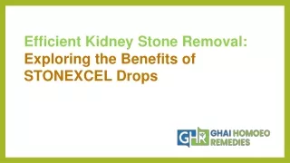 Efficient Kidney Stone Removal Exploring the Benefits of STONEXCEL Drops