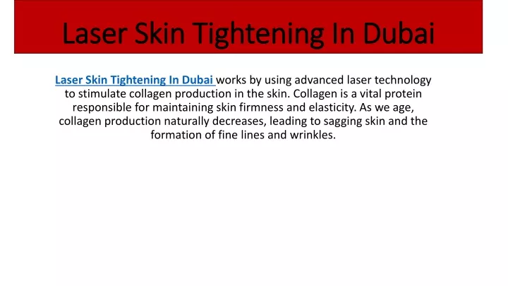 laser skin tightening in dubai laser skin