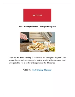 Best Catering Kitchener | Pierogicatering.com