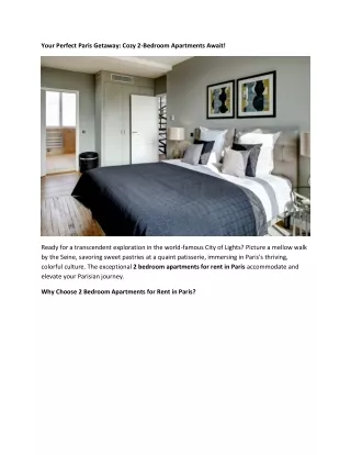 Your Perfect Paris Getaway Cozy 2-Bedroom Apartments Await!