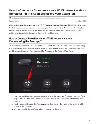 How to Connect Roku Device to a Wi-Fi Network without Remote
