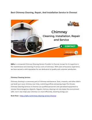 Best Chimney Cleaning, Repair, And Installation Service In Chennai
