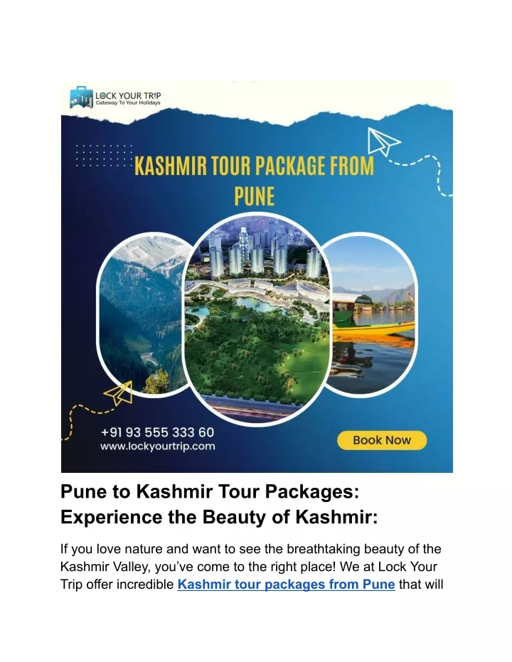 pune to kashmir tour packages experience