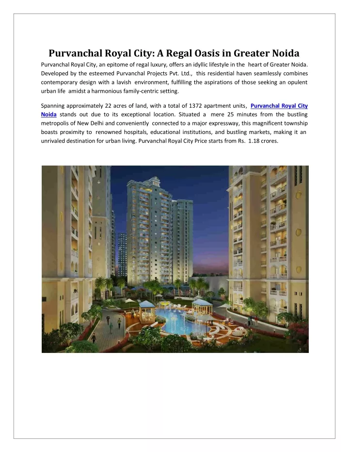 purvanchal royal city a regal oasis in greater