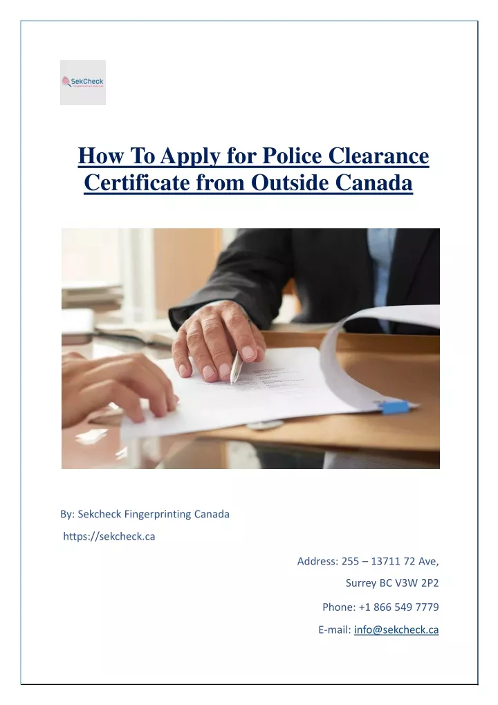 how to apply for police clearance certificate