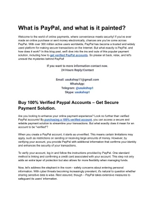 Buy 100% Verified Paypal Accounts – Get Secure Payment Solution