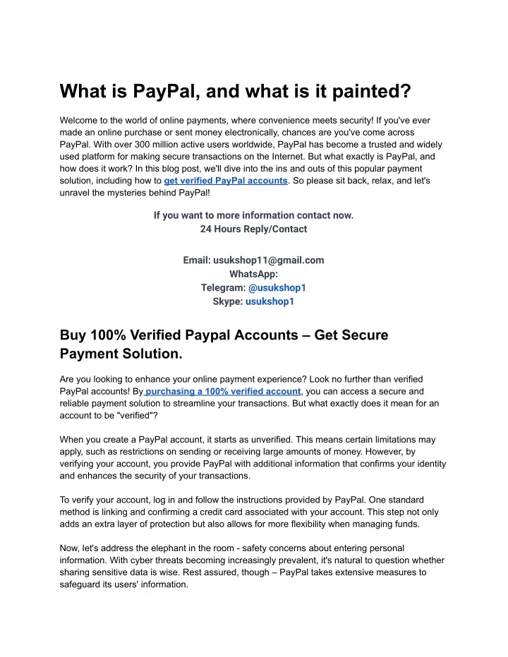 what is paypal and what is it painted
