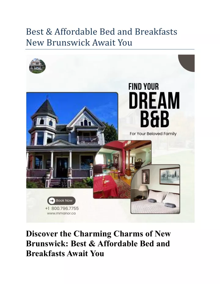 best affordable bed and breakfasts new brunswick