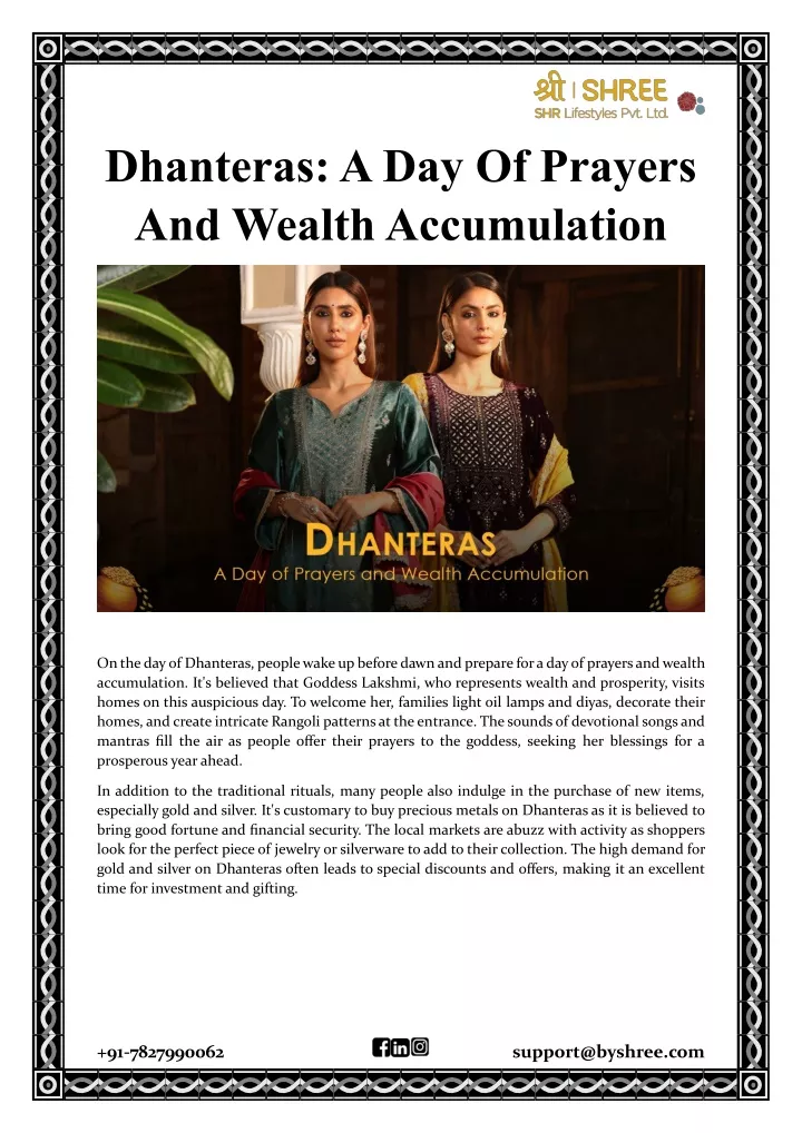 dhanteras a day of prayers and wealth accumulation