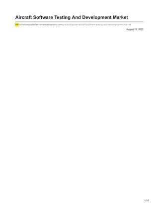 aircraft software testing and development market
