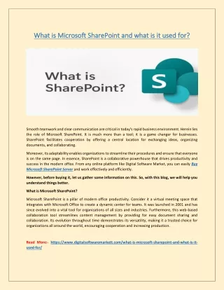 What is Microsoft SharePoint and what is it used for?