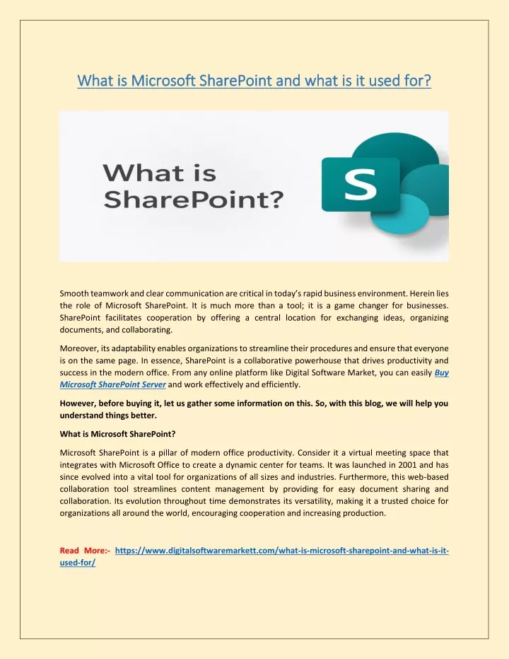 what is microsoft sharepoint and what is it used
