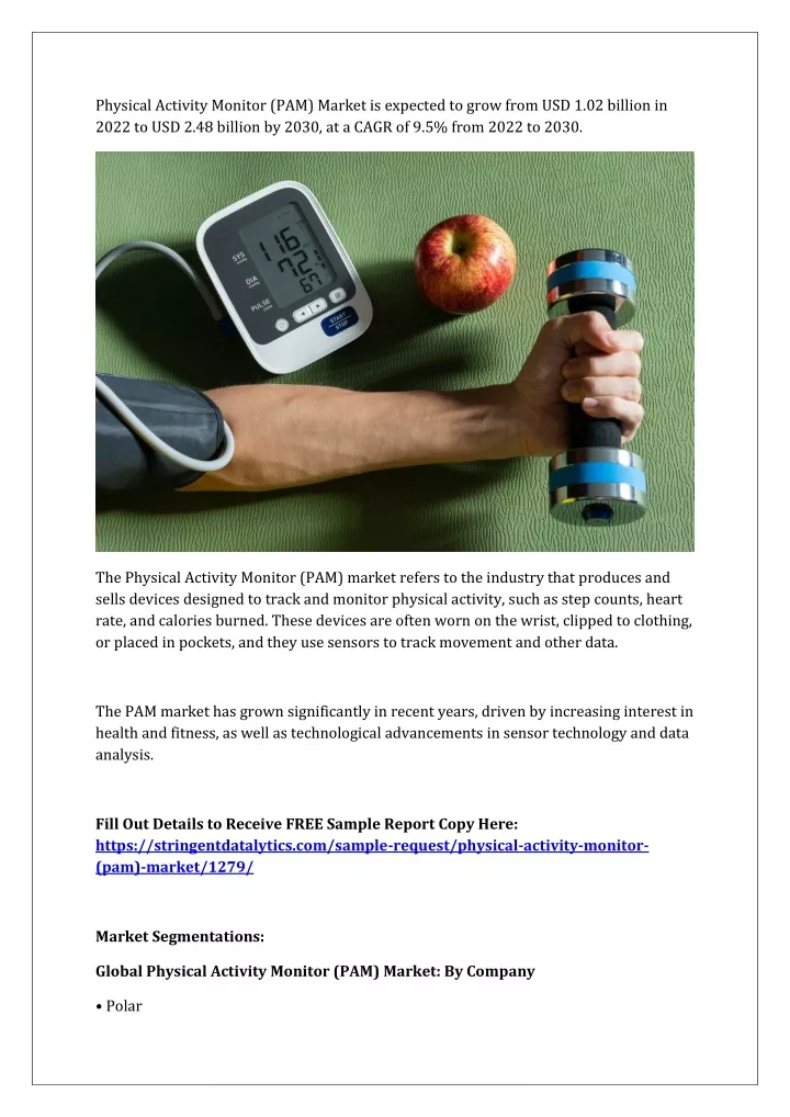 physical activity monitor pam market is expected