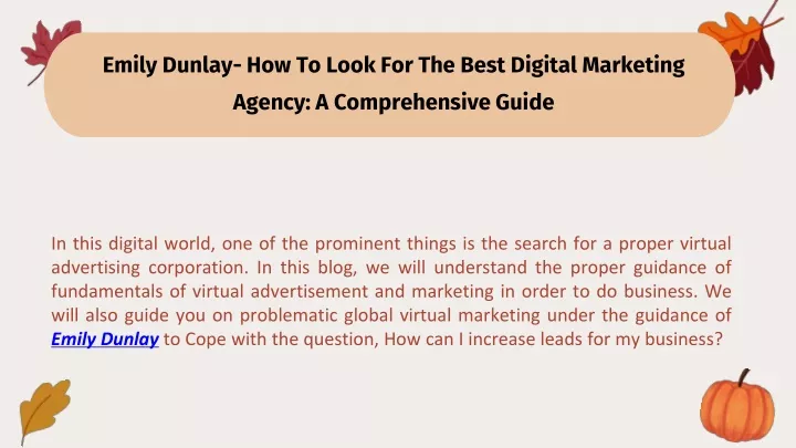 emily dunlay how to look for the best digital