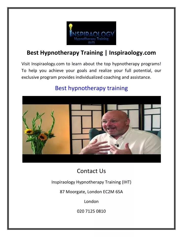 best hypnotherapy training inspiraology com