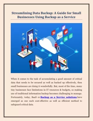 Streamlining Data Backup - A Guide for Small Businesses Using Backup as a Service